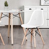 image:imageGiantex Set of 4 Modern Dining Chairs Outdoor Indoor Shell PP Lounge Side Chairs with Mesh Design Beech Wood Legs Tulip Leisure Chairs DSW Dining Chairs for Kitchen Dining Room WhiteWhite