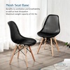 image:imageGiantex Set of 4 Modern Dining Chairs Outdoor Indoor Shell PP Lounge Side Chairs with Mesh Design Beech Wood Legs Tulip Leisure Chairs DSW Dining Chairs for Kitchen Dining Room WhiteBlack