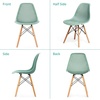 image:imageGiantex Set of 4 Modern Dining Chairs Outdoor Indoor Shell PP Lounge Side Chairs with Mesh Design Beech Wood Legs Tulip Leisure Chairs DSW Dining Chairs for Kitchen Dining Room WhiteGreen