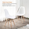 image:imageGiantex Set of 4 Modern Dining Chairs Outdoor Indoor Shell PP Lounge Side Chairs with Mesh Design Beech Wood Legs Tulip Leisure Chairs DSW Dining Chairs for Kitchen Dining Room WhiteWhite