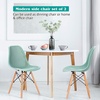 image:imageGiantex Set of 4 Modern Dining Chairs Outdoor Indoor Shell PP Lounge Side Chairs with Mesh Design Beech Wood Legs Tulip Leisure Chairs DSW Dining Chairs for Kitchen Dining Room WhiteGreen