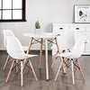 image:imageGiantex Set of 4 Modern Dining Chairs Outdoor Indoor Shell PP Lounge Side Chairs with Mesh Design Beech Wood Legs Tulip Leisure Chairs DSW Dining Chairs for Kitchen Dining Room WhiteWhite