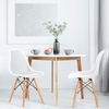 image:imageGiantex Set of 4 Modern Dining Chairs Outdoor Indoor Shell PP Lounge Side Chairs with Mesh Design Beech Wood Legs Tulip Leisure Chairs DSW Dining Chairs for Kitchen Dining Room WhiteWhite