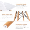 image:imageGiantex Set of 4 Modern Dining Chairs Outdoor Indoor Shell PP Lounge Side Chairs with Mesh Design Beech Wood Legs Tulip Leisure Chairs DSW Dining Chairs for Kitchen Dining Room WhiteWhite