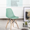 image:imageGiantex Set of 4 Modern Dining Chairs Outdoor Indoor Shell PP Lounge Side Chairs with Mesh Design Beech Wood Legs Tulip Leisure Chairs DSW Dining Chairs for Kitchen Dining Room WhiteGreen