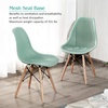 image:imageGiantex Set of 4 Modern Dining Chairs Outdoor Indoor Shell PP Lounge Side Chairs with Mesh Design Beech Wood Legs Tulip Leisure Chairs DSW Dining Chairs for Kitchen Dining Room WhiteGreen