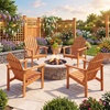 image:imageGiantex Stackable Adirondack Chair Set of 2 Outdoor Patio Chair with Slatted Backrest amp Seat Acacia Wood Fire Pit Chair for Deck Backyard Garden amp Lawn2 Packs