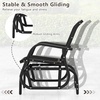 image:imageGiantex Swing Glider Chair WStudy Metal Frame Comfortable Patio Chair LoveSeat for Garden Porch Backyard Poolside Lawn Outdoor Rocking Chair 1 BrownBlack