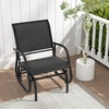 image:imageGiantex Swing Glider Chair WStudy Metal Frame Comfortable Patio Chair LoveSeat for Garden Porch Backyard Poolside Lawn Outdoor Rocking Chair 1 BrownBlack