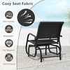 image:imageGiantex Swing Glider Chair WStudy Metal Frame Comfortable Patio Chair LoveSeat for Garden Porch Backyard Poolside Lawn Outdoor Rocking Chair 1 BrownBlack