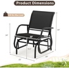 image:imageGiantex Swing Glider Chair WStudy Metal Frame Comfortable Patio Chair LoveSeat for Garden Porch Backyard Poolside Lawn Outdoor Rocking Chair 1 BrownBlack