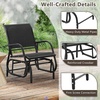 image:imageGiantex Swing Glider Chair WStudy Metal Frame Comfortable Patio Chair LoveSeat for Garden Porch Backyard Poolside Lawn Outdoor Rocking Chair 1 BrownBlack
