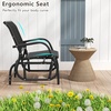 image:imageGiantex Swing Glider Chair WStudy Metal Frame Comfortable Patio Chair LoveSeat for Garden Porch Backyard Poolside Lawn Outdoor Rocking Chair 1 BrownBlack
