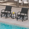 image:imageGiantex Swing Glider Chair WStudy Metal Frame Comfortable Patio Chair LoveSeat for Garden Porch Backyard Poolside Lawn Outdoor Rocking Chair 1 BrownBlack