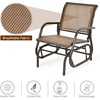 image:imageGiantex Swing Glider Chair WStudy Metal Frame Comfortable Patio Chair LoveSeat for Garden Porch Backyard Poolside Lawn Outdoor Rocking Chair 1 BrownBrown