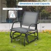 image:imageGiantex Swing Glider Chair WStudy Metal Frame Comfortable Patio Chair LoveSeat for Garden Porch Backyard Poolside Lawn Outdoor Rocking Chair 1 BrownGrey