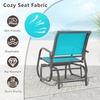 image:imageGiantex Swing Glider Chair WStudy Metal Frame Comfortable Patio Chair LoveSeat for Garden Porch Backyard Poolside Lawn Outdoor Rocking Chair 1 BrownTurquoise