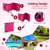 image:imageGiantex Tanning Chair 350lbs Adjustable Patio Lounge Chair wFace Hole Removable Pillows Carry Strap Folding Outdoor Chaise Lounge for Layout Beach Poolside Lawn 1 Stripe PinkPink