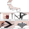 image:imageGiantex Tanning Chair Patio Chaise Lounge Chair with 5 Adjustable Position Shade Canopy Storage Pocket Camping Cot Outdoor Sunbathing Recliner for Poolside Lawn Folding Beach Chairs2 BlackBeige