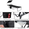 image:imageGiantex Tanning Chair Patio Chaise Lounge Chair with 5 Adjustable Position Shade Canopy Storage Pocket Camping Cot Outdoor Sunbathing Recliner for Poolside Lawn Folding Beach Chairs2 BlackBlack