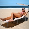 image:imageGiantex Tanning Chair Patio Chaise Lounge Chair with 5 Adjustable Position Shade Canopy Storage Pocket Camping Cot Outdoor Sunbathing Recliner for Poolside Lawn Folding Beach Chairs2 BlackBeige