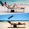 image:imageGiantex Tanning Chair Patio Chaise Lounge Chair with 5 Adjustable Position Shade Canopy Storage Pocket Camping Cot Outdoor Sunbathing Recliner for Poolside Lawn Folding Beach Chairs2 BlackBlack