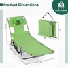 image:imageGiantex Tanning Chair with Face Hole Folding Beach Lounge Chair w 5Position Adjustable Backrest Storage Pocket Removable Cushion Outdoor Sunbathing Chair for Pool Camping 1GreenGreen
