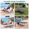 image:imageGiantex Tanning Chair with Face Hole Folding Beach Lounge Chair w 5Position Adjustable Backrest Storage Pocket Removable Cushion Outdoor Sunbathing Chair for Pool Camping 1GreenGrey