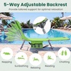 image:imageGiantex Tanning Chair with Face Hole Folding Beach Lounge Chair w 5Position Adjustable Backrest Storage Pocket Removable Cushion Outdoor Sunbathing Chair for Pool Camping 1GreenGreen