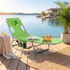 image:imageGiantex Tanning Chair with Face Hole Folding Beach Lounge Chair w 5Position Adjustable Backrest Storage Pocket Removable Cushion Outdoor Sunbathing Chair for Pool Camping 1GreenGreen