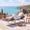 image:imageGiantex Tanning Chair with Face Hole Folding Beach Lounge Chair w 5Position Adjustable Backrest Storage Pocket Removable Cushion Outdoor Sunbathing Chair for Pool Camping 1GreenGrey