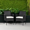 image:imagePatio Chairs Set of 2 All Weather Rattan Wicker Dining Chairs with Soft Removable Cushions Armrest Outdoor Dining Chairs for Garden Pool Backyard Lawn Porch Black