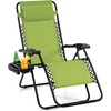 image:imageGiantex 2 PCS Zero Gravity Chair Patio Chaise Lounge Chairs Outdoor Yard Pool Recliner Folding Lounge Chair with Cup Holder BeigeGreen