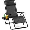 image:imageGiantex 2 PCS Zero Gravity Chair Patio Chaise Lounge Chairs Outdoor Yard Pool Recliner Folding Lounge Chair with Cup Holder BeigeGrey