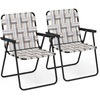 image:imageGiantex 2Pack Beach Chairs for Adults Camping Chair with Steel Frame Webbing Design Lightweight Folding Directors Chair for Outdoor Patio Fishing Yard Poolside Lawn RedKhaki