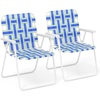 image:imageGiantex 2Pack Beach Chairs for Adults Camping Chair with Steel Frame Webbing Design Lightweight Folding Directors Chair for Outdoor Patio Fishing Yard Poolside Lawn RedBlue