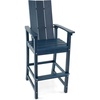 image:imageGiantex 52 Tall Adirondack Chair Set of 4 HDPE Outdoor Bar Stool with Ergonomic Backrest Armrests Footrest Fire Pit Chair All Weather Patio Bistro Chair for Yard Garden Lawn Chair TurquoiseNavy
