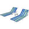 image:imageGiantex Beach Chairs for Adults 2 Pack Set with Side Table Folding Lounge Chairs 5 Position Adjustable Lawn Chair for Sunbathing Patio Chaise Lounge Lightweight Backpack Camping Chairs NavyStripe
