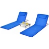 image:imageGiantex Beach Chairs for Adults 2 Pack Set with Side Table Folding Lounge Chairs 5 Position Adjustable Lawn Chair for Sunbathing Patio Chaise Lounge Lightweight Backpack Camping Chairs NavyNavy