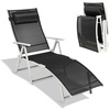 image:imageGiantex Chaise Lounge Chair for Outside Pool Folding Reclining Beach Chair WRemovable CushionampHeadrest Pillow Outdoor Lounge Chaise w 7 Backrest Positions Portable Patio Lounger 1 BlackBlack
