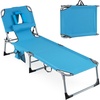 image:imageGiantex Face Down Tanning Chair Folding Beach Lounge Chair w 4Position Adjustable Backrest Outdoor Sunbathing Lounge Chair wFace Arm Holes amp Storage Pocket for Patio Deck Poolside 1 NavyNavy
