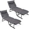 image:imageGiantex Folding Patio Lounge Chair with 6 Backrest Positions Portable Foldable Bed with Cushion and Armrest Head Pillow Adjustable Recliner Outdoor Camping Cot for Yard Bench Office Home 22