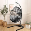 image:imageGiantex Hanging Egg Chair Swing Chair with CHammock Stand Set Hammock Chair with Soft Seat Cushion amp Pillow Multifunctional Hanging Chairs for Outdoor Indoor Bedroom RedGrey