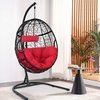 image:imageGiantex Hanging Egg Chair Swing Chair with CHammock Stand Set Hammock Chair with Soft Seat Cushion amp Pillow Multifunctional Hanging Chairs for Outdoor Indoor Bedroom RedRed