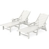 image:imageGiantex Lounge Chair Outdoor Oversized Chaise Lounge Chair with 4Position Backrest Rotatory Cup Holder Weatherproof HDPE Patio Lounge Chair for Outside Garden Deck Poolside Backyard White 12