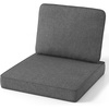 image:imageGiantex Outdoor Chair Cushion for Patio Furniture 24x24 Deep Seat amp 23x18 Backrest Pillow Waterproof amp Fade Resistant Removable Cover Outside Sofa Chair Replacement Cushion TanGray