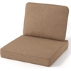 image:imageGiantex Outdoor Chair Cushion for Patio Furniture 24x24 Deep Seat amp 23x18 Backrest Pillow Waterproof amp Fade Resistant Removable Cover Outside Sofa Chair Replacement Cushion TanTan