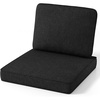 image:imageGiantex Outdoor Chair Cushion for Patio Furniture 24x24 Deep Seat amp 23x18 Backrest Pillow Waterproof amp Fade Resistant Removable Cover Outside Sofa Chair Replacement Cushion TanBlack