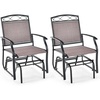 image:imageGiantex Outdoor Glider Chair WSturdy Metal Frame amp Breathable Mesh Fabric Porch Lounge Swing Rocking Chairs Set of 2 for Lawn Garden Porch Backyard Poolside Patio Gliders for OutsideBrown