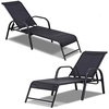 image:imageGiantex Outdoor Patio Chaise Lounge Chair Adjustable Lounge Chairs Patio Seating Furniture 5 Adjustable Positions Backyard Lawn Sling Chaise for Beach Yard Pool 12